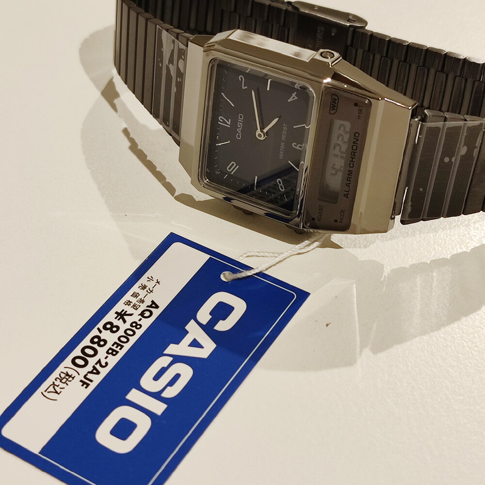 カシオ CASIO “CLASSIC” AQ-800EB-2AJF ネイビー国内正規品 レトロモダン 角型フォルム CASIO VINTAGE[ アナデジ デジアナ チプカシ レトロデザイン ウォッチ 昭和 父の日 母の日 ]