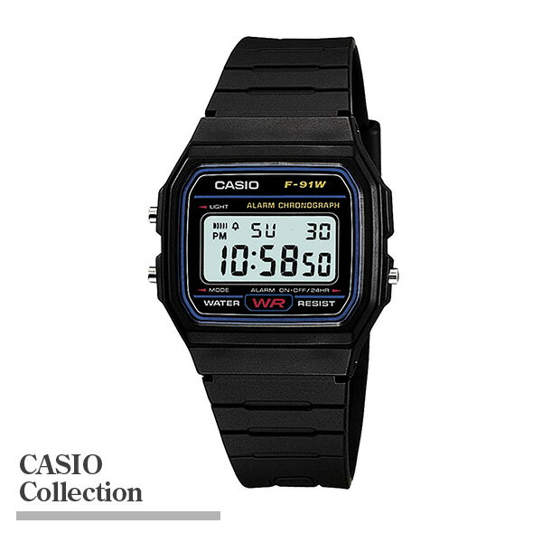 CASIO - CASIO CollectionF-91W-1JH ブラック　スタンダードデジタル[カシオコレクション カシコレ 日常生活防水 ストップウォッチ オートカレンダー チプカシ プチプラ ]