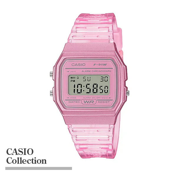 CASIO CollectionF-91WS-4JH スケルトンピンクスタンダードデジタル[ カシコレ ベビーピンク 桃色 チプカシ プチプラ ]【配送方法：追跡可能メール便を選択の場合、BOXは無しです】