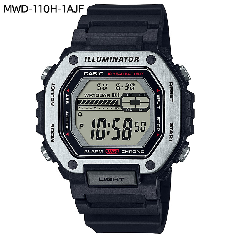 CASIO Collection SPORTSMWD-110H-1AJF，-3AJF　カシオコレクション腕時計 メンズ プチプラ メタルベゼル スタンダードデジタル[ チープカシオ 日常生活防水 ストップウォッチ オートカレンダー ファーストウォッチ]【10年電池寿命】