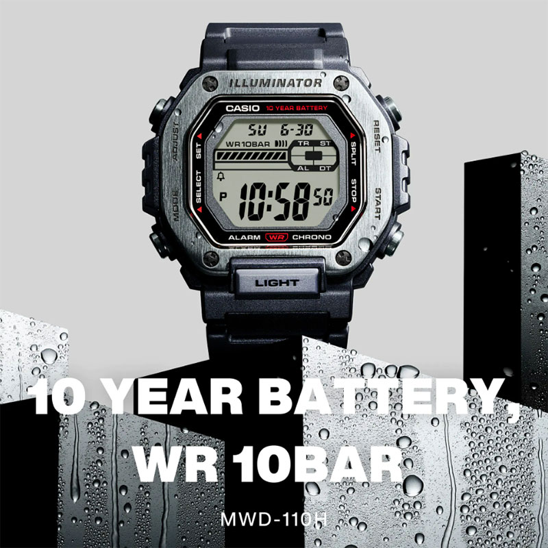 CASIO Collection SPORTSMWD-110H-1AJF，-3AJF　カシオコレクション腕時計 メンズ プチプラ メタルベゼル スタンダードデジタル[ チープカシオ 日常生活防水 ストップウォッチ オートカレンダー ファーストウォッチ]【10年電池寿命】