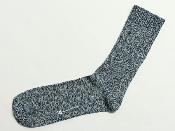 DEMOCRATIQUE SOCKS CABLE KNIT SPERMELANGE“ ネイビー ” [デモクラティック メンズクルーソックス 靴下 北欧]【父の日】【ギフト】【贈り物】簡易ラッピング無料