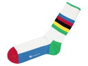 DEMOCRATIQUE SOCKS ORIGINALS BIKE“レインボー” [デモクラティック メンズクルーソックス 靴下 北欧 ワールドチャンピオンカラー]【父の日】【ギフト】【贈り物】簡易ラッピング無料