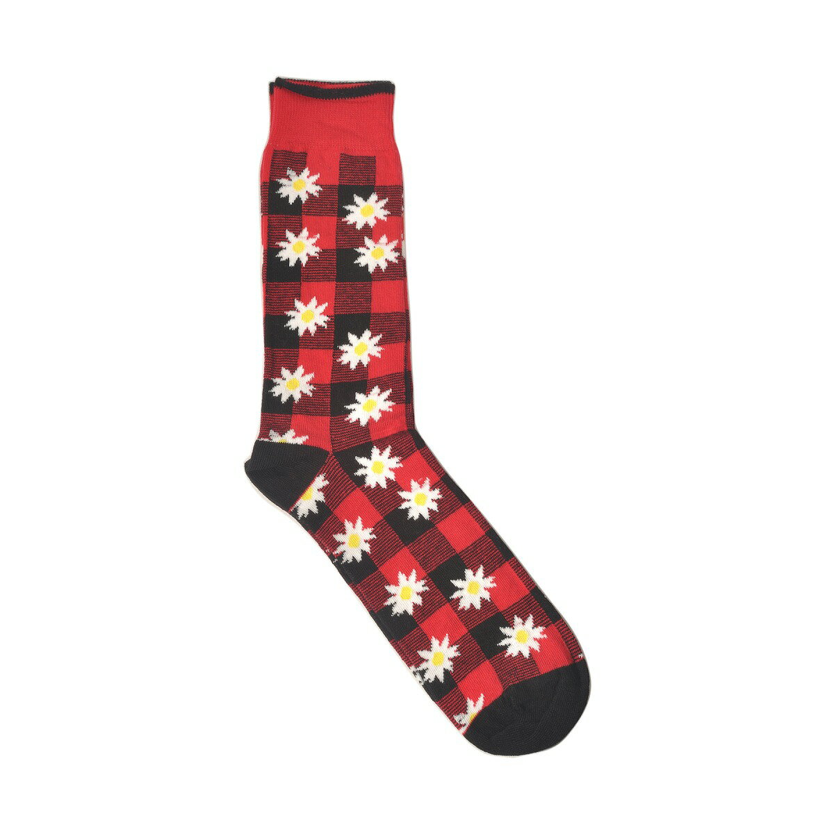 Mark McNairy x DEMOCRATIQUE SOCKS　Buffalo Daisy Spring Red　“レッドバッファローチェック・デイジー” 　