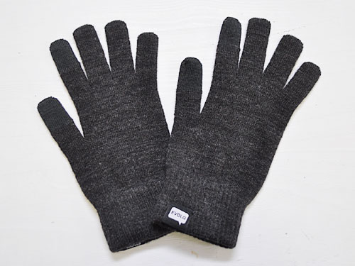 EVOLG by Lubic ENTRY チャコールグレイ（ソリッド） [エヴォログ ニットグローブ スマートフォンなどタッチパネル対応手袋 無地]【メール便対応】のサムネイル