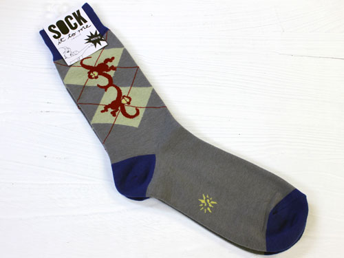 ★　Sock It To Me Men's Crew Socks “Monkey Argyle” グレー [メンズクルーソックス 靴下]【メール便対応】 【マラソンsep12_東京】