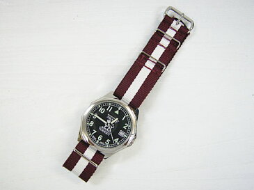 SMART TURNOUT Regiment Watch Strap “Harvard” バーガンディー/ホワイト [ ハーバード レジメントストラップ ウォッチベルト]【メール便送料無料キャンペーン中】