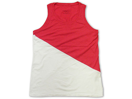 U.S. UNDERGARMENT Diagonal Cut Tank Top レッド/ホワイト[USアンダーガーメント タンクトップ]