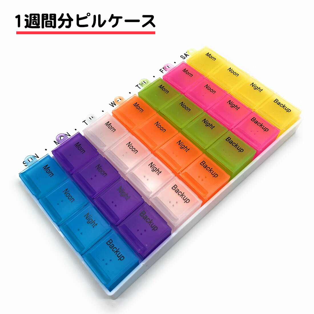 ピルケース 薬箱 1週間 自己管理 薬ケース 薬入れ 1日4回 常備薬 色分け 小分け 送料無料