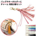 同色2個セット タッセル バッグチャーム PUレザー フリンジ ナスカン 回転 パーツ 金具 アクセサリー おしゃれ かわいい 鍵 ストラップ 革 取り付け リュック バッグ カバン キーホルダー ゴールド パスケース おしゃれ 大人 送料無料(4)
