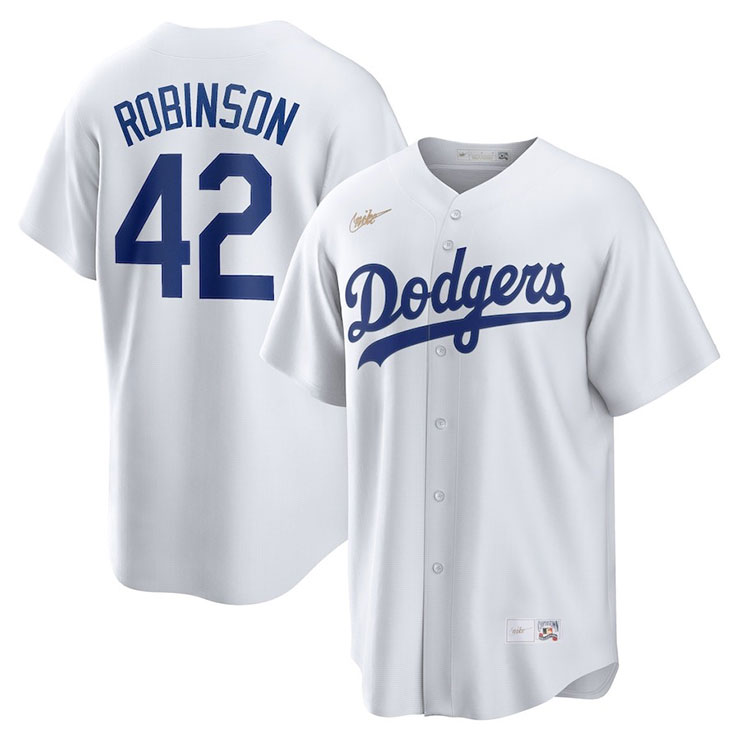 ナイキ ジャッキー・ロビンソン ブルックリン・ドジャース レプリカユニフォーム クーパーズタウン レプリカジャージ 並行輸入品 Brooklyn Dodgers Jackie Robinson Nike White Home Coopersto…