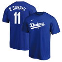 【予約販売】ナイキ 佐々木朗希 ロサンゼルス・ドジャース ネーム&ナンバー 半袖 Tシャツ メンズ ユニセックス ML0125SS0092 佐々木選手 グッズ ...