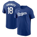ナイキ MLB 山本由伸 ロサンゼルス・ドジャース 半袖 Tシャツ ブルー Los Angeles Dodgers Yoshinobu Yamamoto Nike 2024 Fuse Name & Number T-Shirt メンズ ML0124SS25 山本選手 グッズ メジャーリーグ(4)