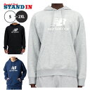 【2024モデル】ニューバランス スウェットフーディー パーカー Sport Essentials Stacked Logo メンズ レディース ユニセックス MT41501 上 スエット カジュアル スポーツウェア トレーニングウェア ランニング ジョギング newbalance あす楽