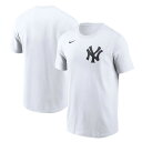 ナイキ ニューヨーク・ヤンキース 半袖 Tシャツ ワードマーク コットン New York Yankees Nike White Fuse Wordmark T...