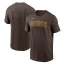 ナイキ サンディエゴ・パドレス 半袖 Tシャツ ワードマーク コットン San Diego Padres Nike Brown Fuse Wordmark T-...