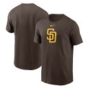 ナイキ サンディエゴ・パドレス 半袖 Tシャツ ラージロゴ コットン San Diego Padres Nike Brown Fuse Logo T-Shirt...
