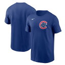 ナイキ シカゴ・カブス 半袖 Tシャツ ワードマーク コットン Chicago Cubs Nike Royal Fuse Wordmark T-Shirt メン...