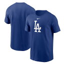 ナイキ ロサンゼルス・ドジャース 半袖 Tシャツ ラージロゴ コットン Los Angeles Dodgers Nike Royal Fuse Logo T-S...