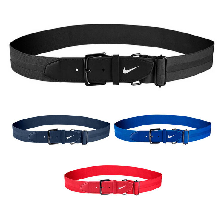 全4色 ナイキ 野球 ジュニア用 ベルト 伸縮 ストレッチ アジャスタブルベルト 少年野球 BA8012 ブラック ネイビー ブルー レッド 黒 紺 青 赤 こども 子ども キッズ リトルリーグ 野球ベルト nike