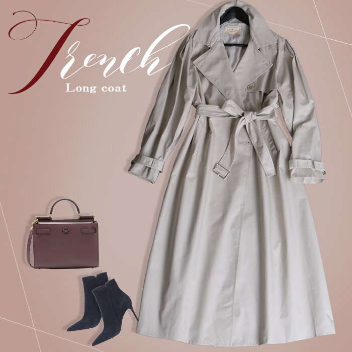 【特別クーポン配布中！】 トレンチコート コート レディース トレンチ 送料無料 アウター カジュアル ミモレ丈 ロング丈 きれいめ 20代 30代 40代 50代 60代 春 夏 [NO.12-72-22](20CT01)のサムネイル