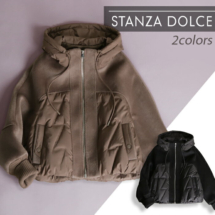 【特別クーポン配布中！】 ダウンジャケット レディース ショート ダウン90％ 異素材 ニット 軽量 暖かい 大きいサイズ きれいめ ダウンコート アウター 20代 30代 40代 50代 60代 冬 スーパーセール [NO.9-6021-2501daw] (9-6021-2501) 【新作】のサムネイル