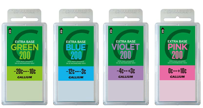 26-27 GALLIUM ガリウム EXTRA BASE WAX 200g パラフィン ベースWAXに最適 グリーン SW2077 ブルー SW2078 バイオレット SW2079 ピンク SW2080 ガリウム エクストラベースワックス スキー メンテナンス