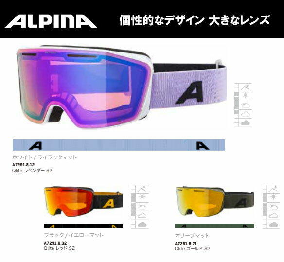 23-24 ALPINA アルピナ NENDAZ Q-LITE A72918 視野が広くフリーライダーやオールラウンダーにオススメ モダンなフレームデザイン ゴーグル スキー スノーボード#