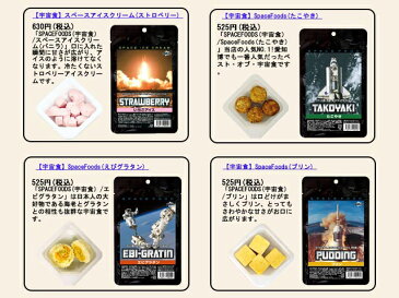 宇宙食　Aセット　（ストロベリーアイス、たこ焼き、えびグラタン、プリン）