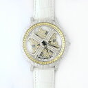 セイコー アルバ 腕時計(就活向き) メンズ アンコキーヌ ネオ 45mm バイカラー ミニクロス シルバーベゼル インナーベゼルイエロー ホワイトベルト アルバ メンズ レディース 正規品（腕時計・グルグル時計）