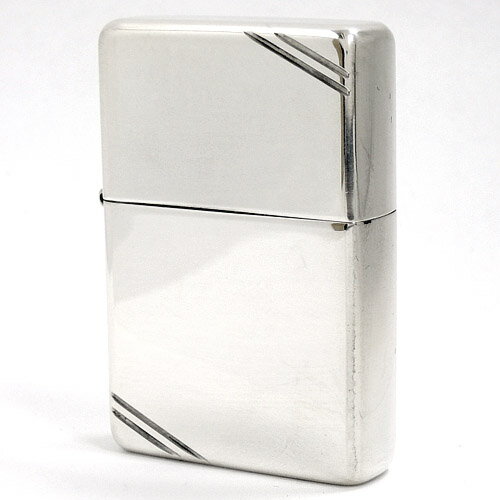 ZIPPO ライター 純銀製 14 フラットトップ ライン入り 鏡面ポリッシュ ツヤ有り加工 艶あり 純銀 ジッポー スターリングシルバー925 （銀無垢 ジッポライター）