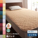 コットン オールシーズン 綿 綿100% タオル地 タオル生地 タオル さらさら サラサラ 敷きパッド シングル 同色2枚セット(3)