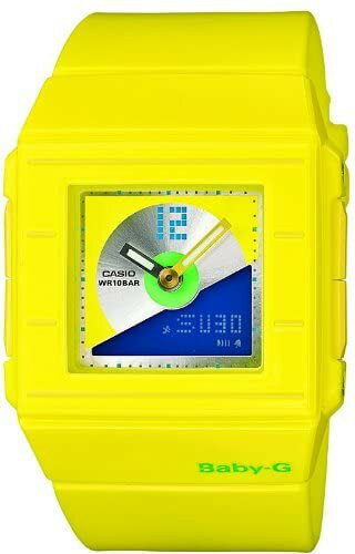 CASIO Baby-G BGA-201-9EJF カシオ ベビージー カスケット レディース デジタル アナログ ウォッチ 時計 角 スクエア 黄色 イエロー レコード