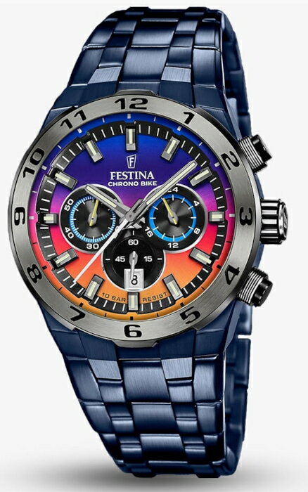 【ベルト調整無料】フェスティナ クロノグラフ メンズ ウォッチ レインボー FESTINA LIMITED EDITION F20709/1