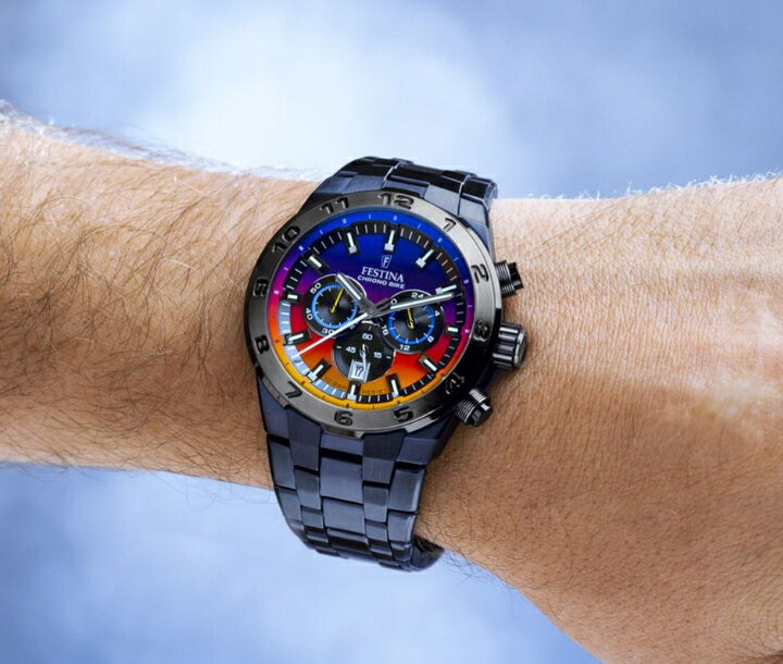 【ベルト調整無料】フェスティナ クロノグラフ メンズ ウォッチ レインボー FESTINA LIMITED EDITION F20709/1
