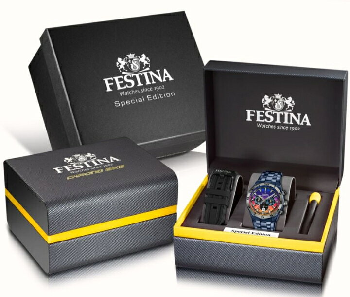 【ベルト調整無料】フェスティナ クロノグラフ メンズ ウォッチ レインボー FESTINA LIMITED EDITION F20709/1