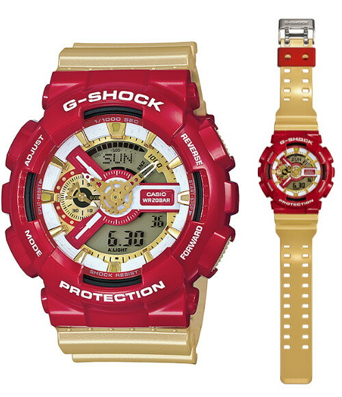 CASIO G-SHOCK GA-110CS-4 カシオ デジタル アナログ ウォッチ 海外モデル 逆輸入 レッド ゴールド