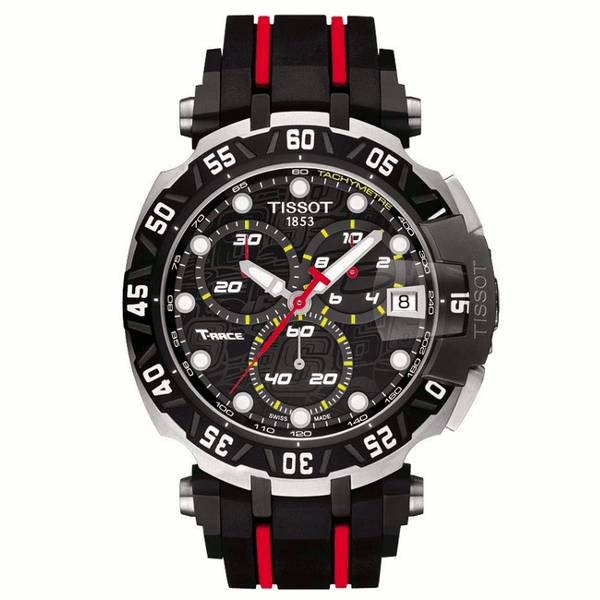 スイスブランド TISSOT T-RACE T092.417.27.051.00 T0924172705100 ステファン・ブラドル 2015年モデル ティソ クロノグラフ メンズウォッチ 腕時計 ブラック レッド ラバーベルト 【送料無料】【代引不可】【smtb-KD】