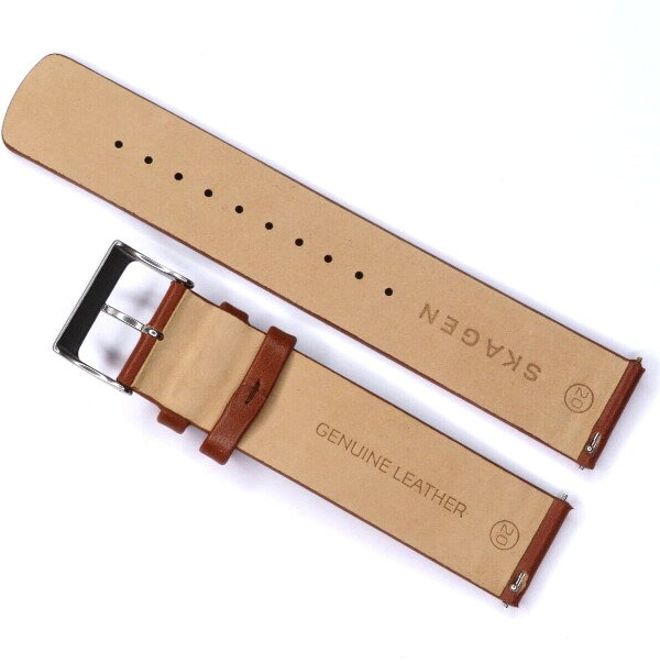 【純正ベルト】Skagen スカーゲン SKW6358 レザーバンド ストラップ 時計ベルト バンド 20mm スライド式バネ棒 工具不要