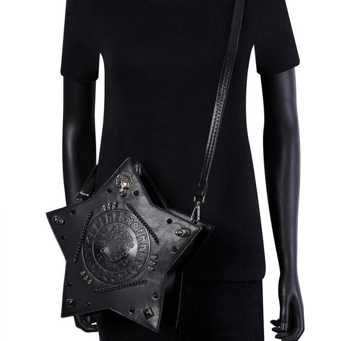 ショルダーバッグ 星型 スター 女性用 バッグ レディース ゴシック ゴスロリ リュック 2way バックパック スカル 斜めがけバッグ ビジュアル系 かっこいい パンク ヴィンテージ コスプレ ハロウィン パーティー プレゼント ギフト ドクロ ROCK