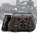 パンク系 サドルバッグ 左右セット オートバイ ダブルバッグ V系 パンク系 バッグ オートバイアクセサリー バイク用品 髑髏スタッズ装飾 スカル サドルバッグ...