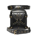 ウエストバッグ ショルダーバッグ パンク系 PUレザー ゴシック系 ヴィジュアル系 V系 斜め掛けバッグ オートバイバッグ ライダースバッグ 2wayバッグ ス...