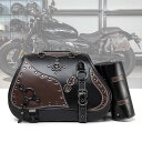 ペア バイカーバッグ オートバイ サドルバッグ 大容量 ダブルバッグ 左右セット スカル パンク アクセサリー バイク用品 サイドバッグ ツールバッグ PUレザ...