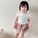 1~6歳女の子用 キッズ ベビー 幼児 子供用 パンティースカート パンツ一体型 チュチュスカート チュールスカート ポンポンスカート リボン付き フリルスカート スカッツ パニエ 夏用 薄手 通気性 ドレススカート ペチコート プリンセス風 入園式 発表会 バレエ ダンス