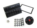 ※注目※ 光る 6連 防水パネル プッシュボタンブレーカー スイッチ ヒューズ付 12V/24V ロッカースイッチ ボートスイッチ 船舶 カラー:黒/ブラック
