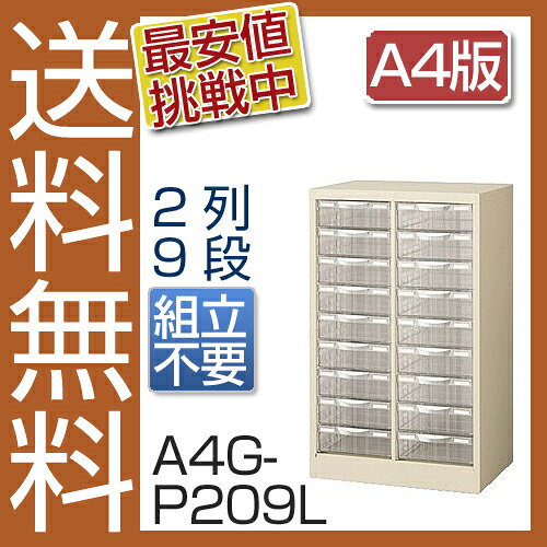 完成品【送料無料】整理ケース A4版　2列9段(深型) A4G-P209L　(本体スチール・プ...