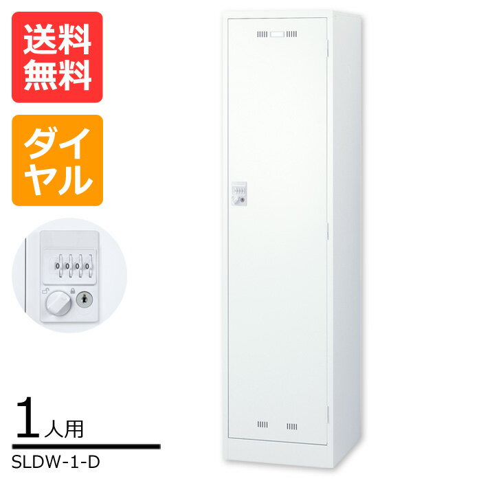 【送料無料】激安 大人気のSLDWロッカー 1人用ロッカーSLDW-1-D 便利なオプション　ハンガーパイプ・網棚・鏡・ネクタイかけ・傘立て付き　[ロッカー 業務用ロッカー　スチールロッカー]【※代金引換不可※】