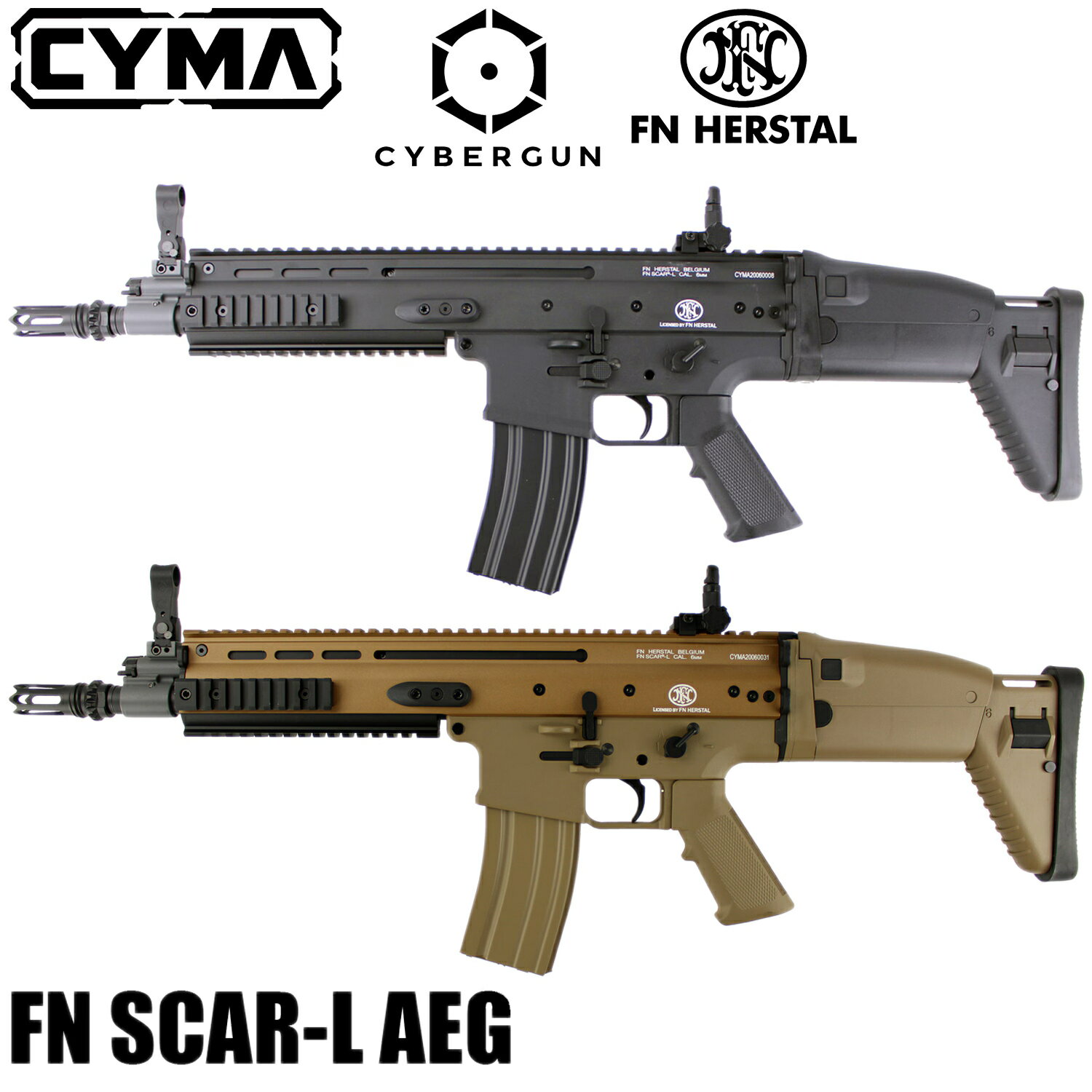 《今月のフェア》CYMA/CYBERGUN FN SCAR-L フルメタル電動ガン(BK/TAN)【180日間安心保証つき】