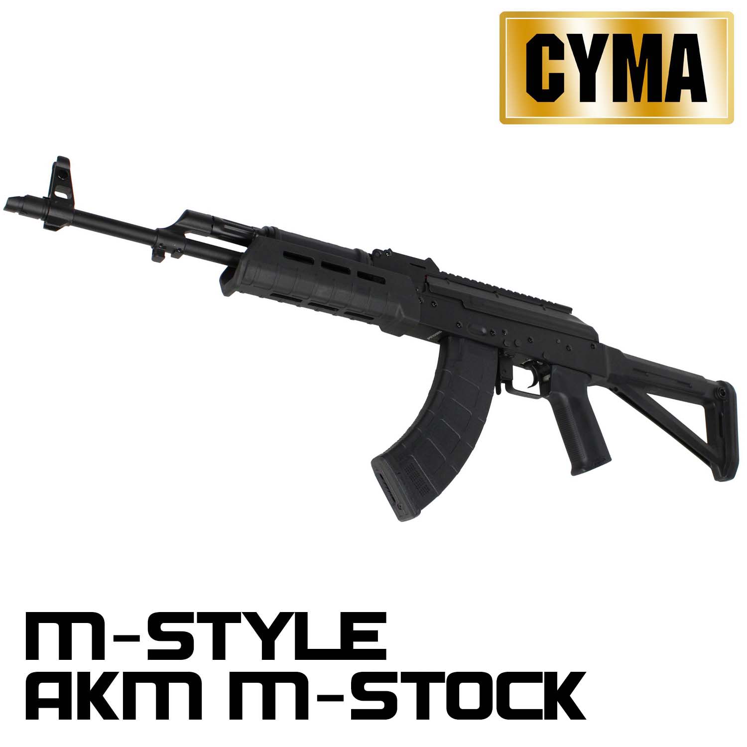 CM077D M-STYLE AKM M-STOCK フルメタル電動ガン BK