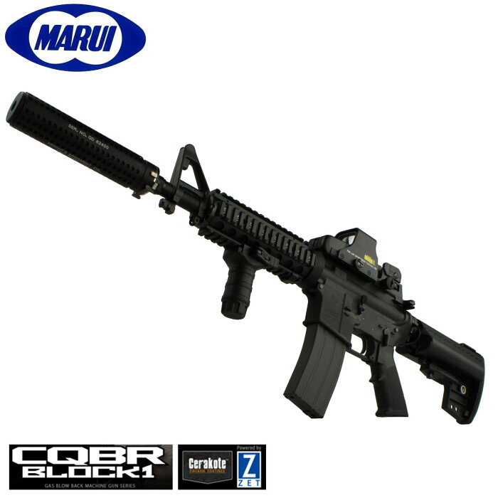 【本体セット】東京マルイ ガスブローバック M4 CQB-R BLOCK1 + EOTech 551ホロサイト KAC QDサイレンサー Tango DownバーティカルQDフォアグリップ Vltor Enhanced Modular Stock typeセット